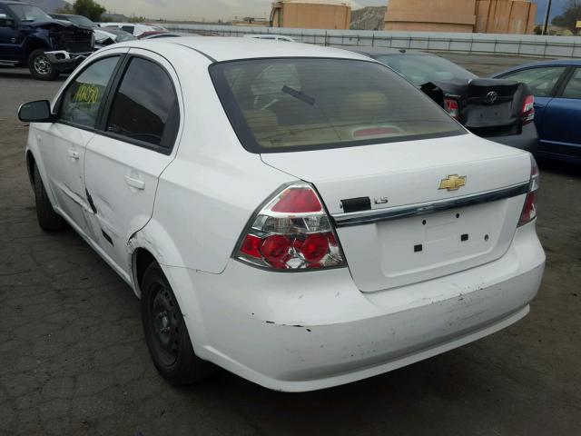 KL1TD56658B106123 - 2008 CHEVROLET AVEO BASE Ақ фото 3