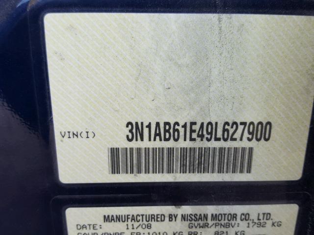 3N1AB61E49L627900 - 2009 NISSAN SENTRA 2.0 BLUE photo 10