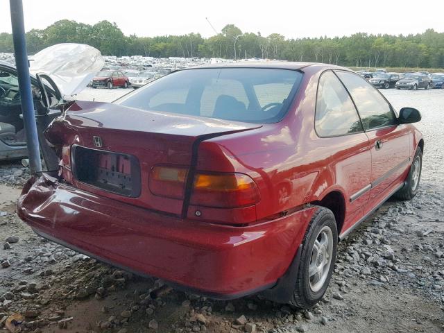 2HGEJ2247PH526583 - 1993 HONDA CIVIC DX RED photo 4