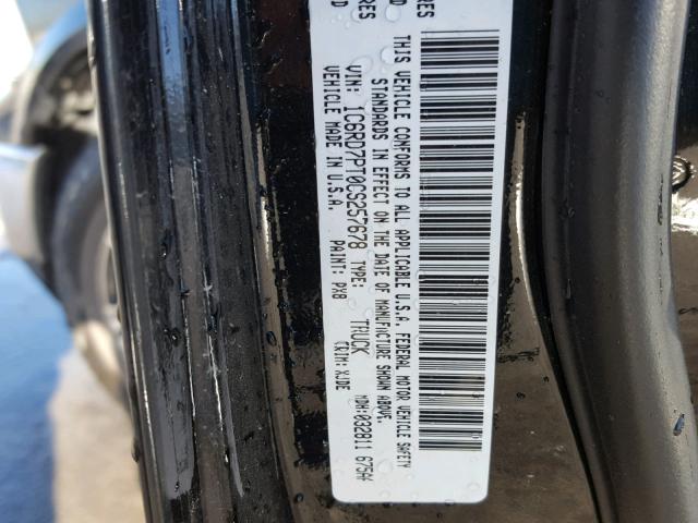 1C6RD7PT0CS257678 - 2012 DODGE RAM 1500 L BLACK photo 10