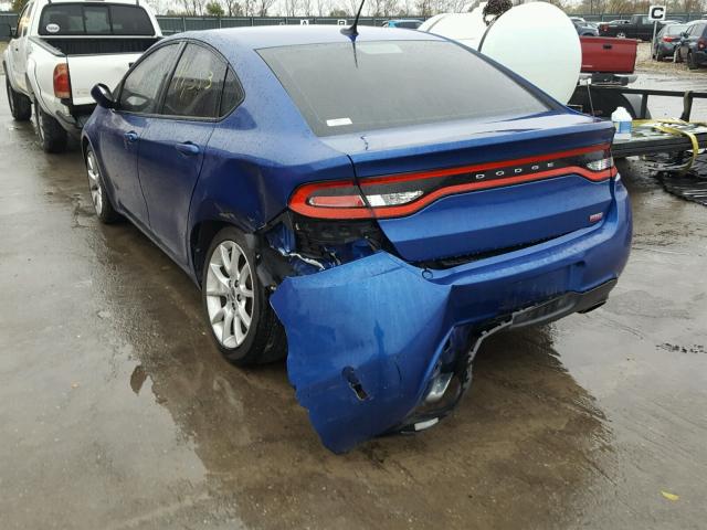 1C3CDFBH6DD224688 - 2013 DODGE DART SXT BLUE photo 3