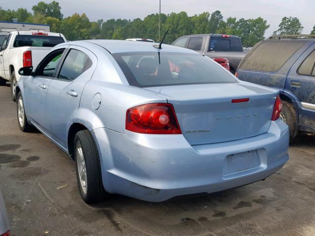 1C3CDZAB8DN708211 - 2013 DODGE AVENGER SE BLUE photo 3