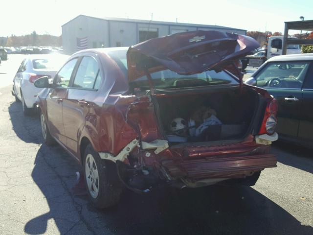 1G1JA5SG6D4242615 - 2013 CHEVROLET SONIC LS 红色 照片 3