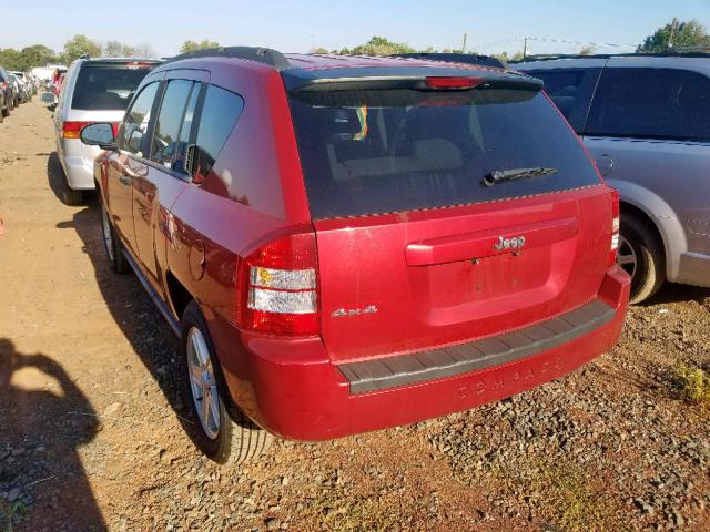 1J8FF47WX7D305981 - 2007 JEEP COMPASS BURGUNDY photo 3