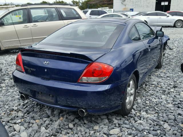 KMHHM65D46U228778 - 2006 HYUNDAI TIBURON GS BLUE photo 4