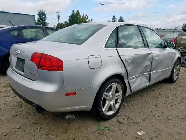 WAUDF78E26A151009 - 2006 AUDI A4 2.0T QU SILVER photo 4