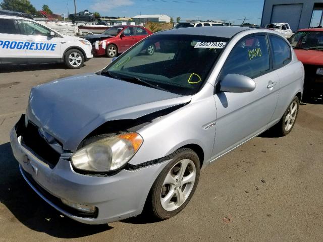 KMHCN36C87U045879 - 2007 HYUNDAI ACCENT SE SILVER photo 2