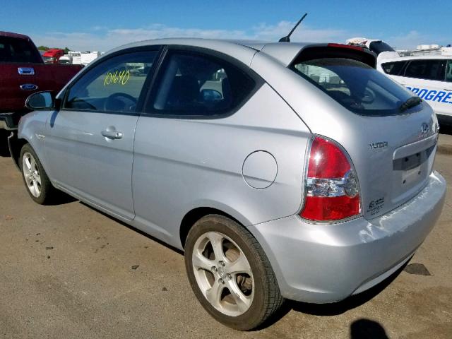 KMHCN36C87U045879 - 2007 HYUNDAI ACCENT SE SILVER photo 3