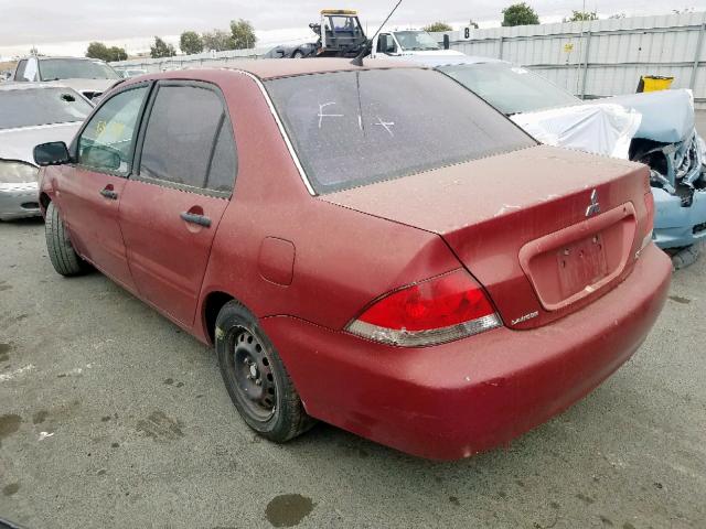 JA3AJ26E85U035836 - 2005 MITSUBISHI LANCER ES RED photo 3