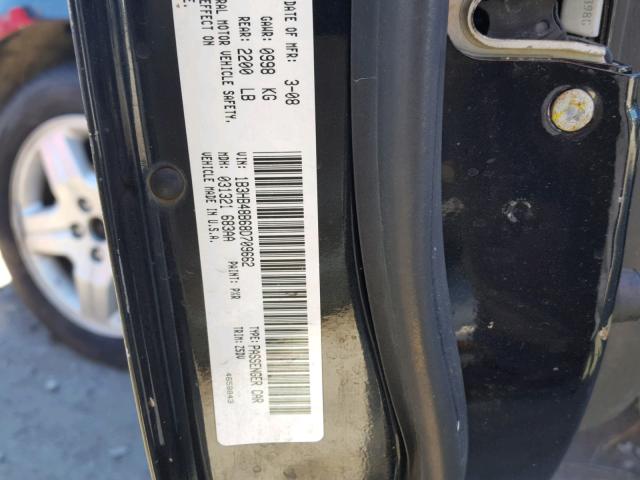 1B3HB48B68D709662 - 2008 DODGE CALIBER SX BLACK photo 10