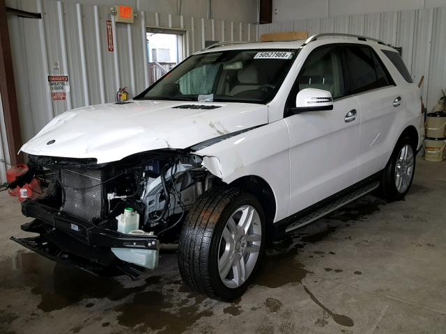 4JGDA5JB2EA337858 - 2014 MERCEDES-BENZ ML 350 WHITE photo 2