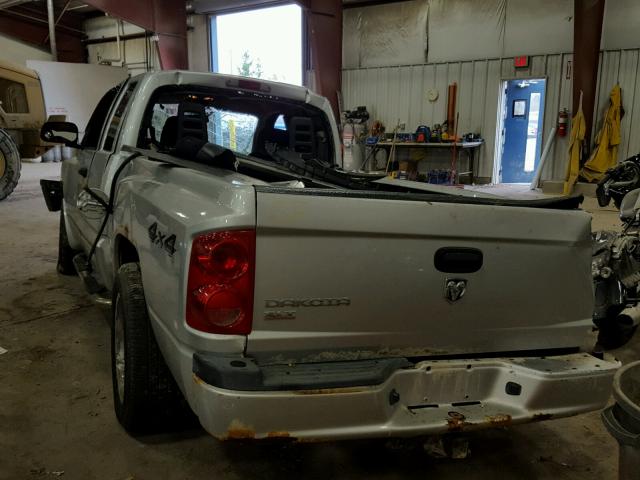 1D7HW42K57S145207 - 2007 DODGE DAKOTA SLT SILVER photo 3