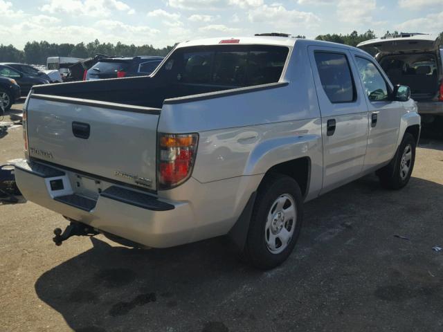 2HJYK16286H567309 - 2006 HONDA RIDGELINE SILVER photo 4