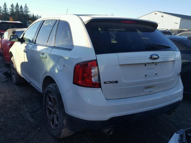 2FMDK4JC2DBA24196 - 2013 FORD EDGE SEL WHITE photo 3