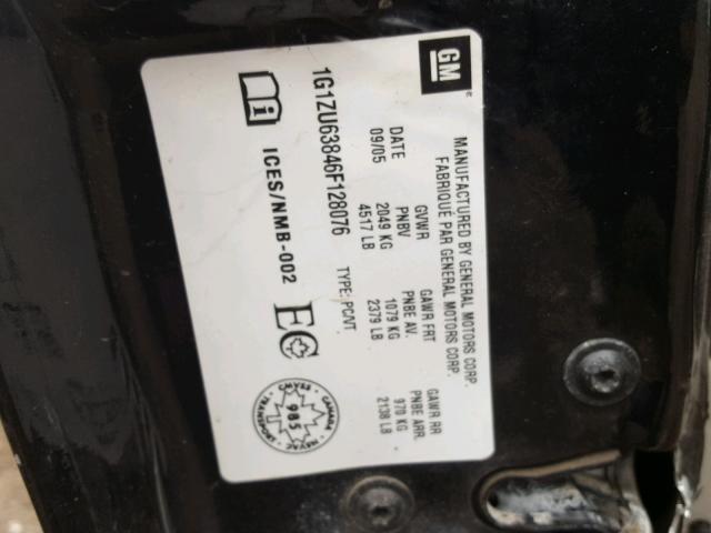 1G1ZU63846F128076 - 2006 CHEVROLET MALIBU MAX შავი ფოტო 10