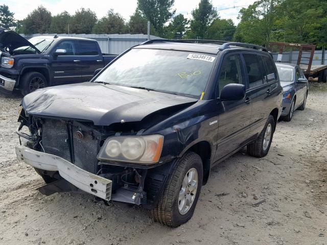 JTEHF21A910027277 - 2001 TOYOTA HIGHLANDER BLACK photo 2