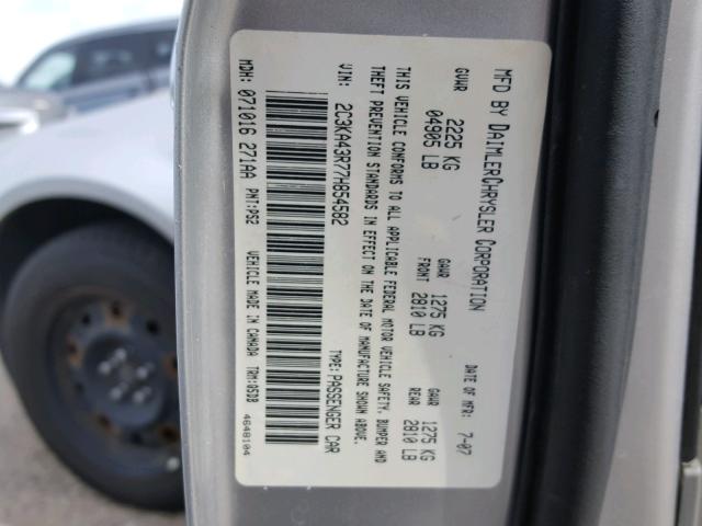 2C3KA43R77H854582 - 2007 CHRYSLER 300 SILVER photo 10