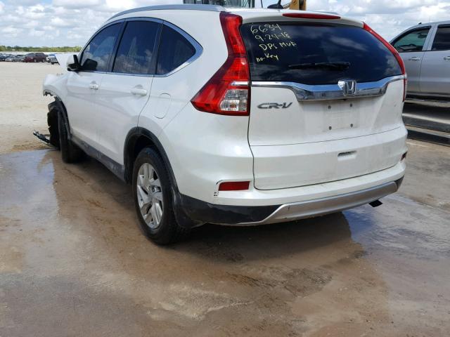 5J6RM3H79FL016634 - 2015 HONDA CR-V EXL WHITE photo 3