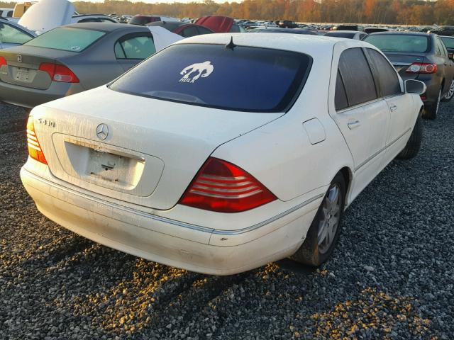 WDBNG70J83A316665 - 2003 MERCEDES-BENZ S 430 WHITE photo 4