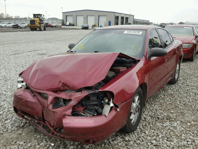 1G2NE52F55M240915 - 2005 PONTIAC GRAND AM S BURGUNDY photo 2