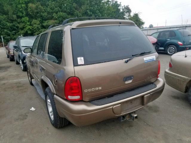 1B4HR28N11F560884 - 2001 DODGE DURANGO TAN photo 3