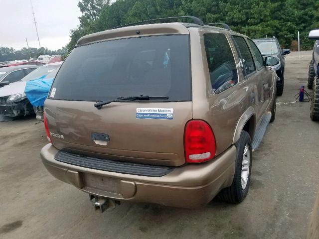 1B4HR28N11F560884 - 2001 DODGE DURANGO TAN photo 4