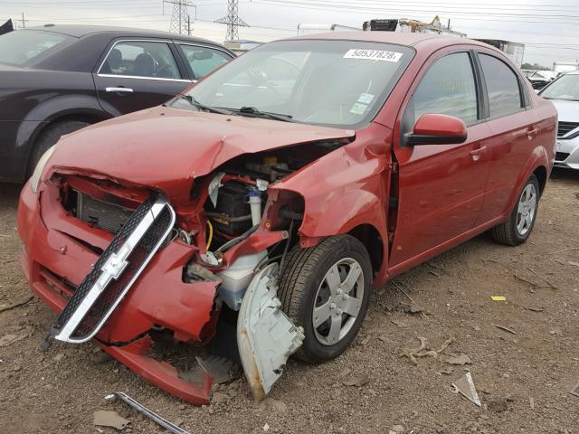 KL1TD5DE9AB119375 - 2010 CHEVROLET AVEO LS RED photo 2