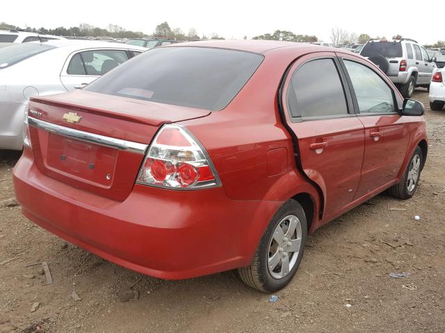 KL1TD5DE9AB119375 - 2010 CHEVROLET AVEO LS RED photo 4
