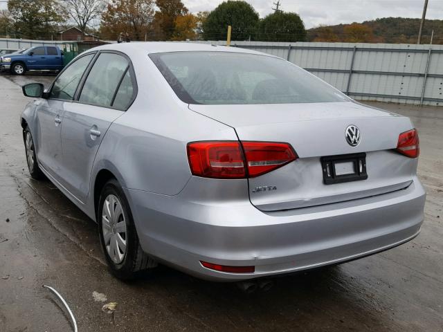 3VW2K7AJ0FM330257 - 2015 VOLKSWAGEN JETTA BASE Արծաթագույն լուսանկար 3