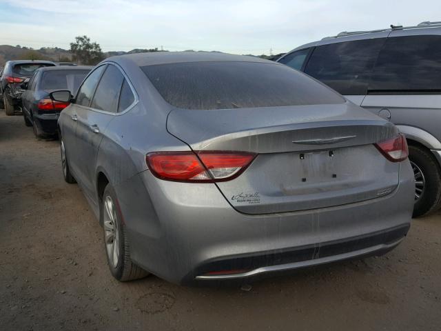 1C3CCCAB3FN702674 - 2015 CHRYSLER 200 LIMITE GRAY photo 3