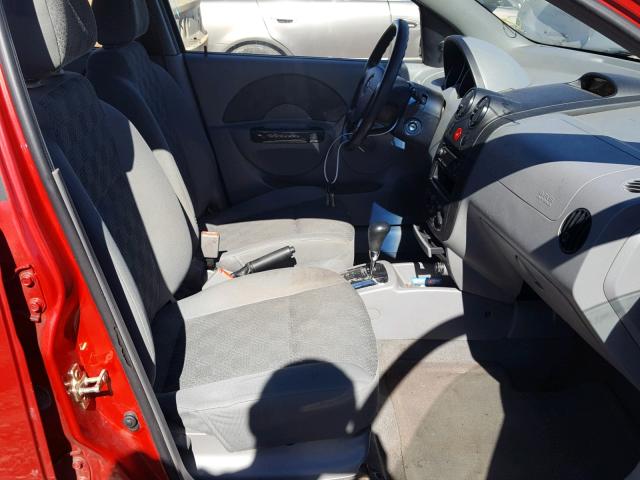 KL1TD52675B425606 - 2005 CHEVROLET AVEO BASE Qırmızı foto 5