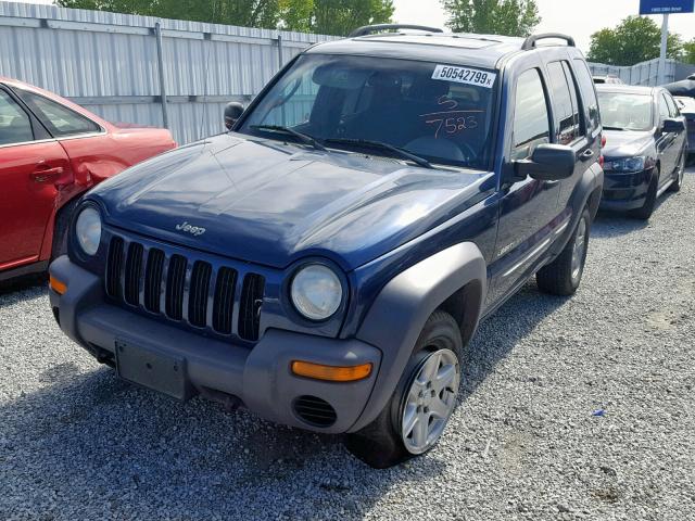 1J4GL48K52W117523 - 2002 JEEP LIBERTY SP BLUE photo 2