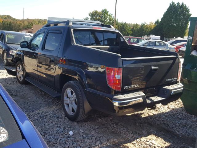 5FPYK1F58BB009224 - 2011 HONDA RIDGELINE BLACK photo 3