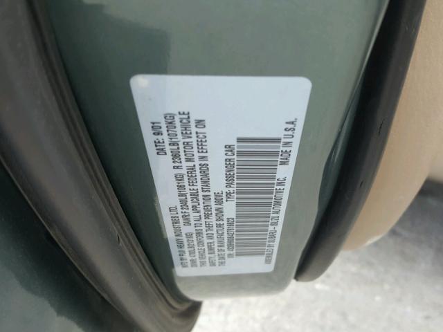 4S3BH806427616623 - 2002 SUBARU LEGACY OUT GREEN photo 10