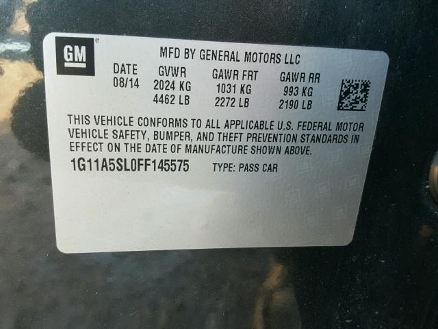 1G11A5SL0FF145575 - 2015 CHEVROLET MALIBU LS 灰色 照片 10