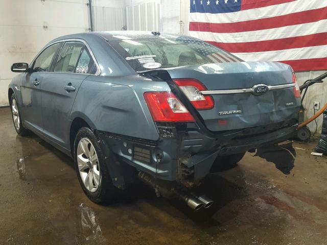 1FAHP2EW4AG131647 - 2010 FORD TAURUS SEL BLUE photo 3