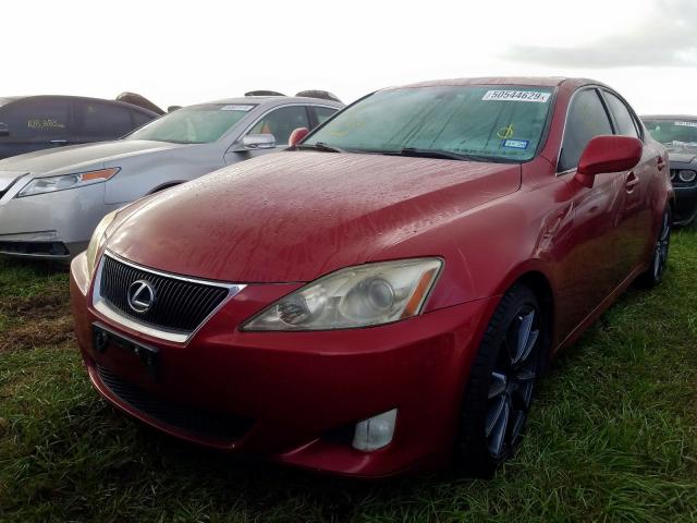 JTHBK262882066009 - 2008 LEXUS IS 250 RED photo 2