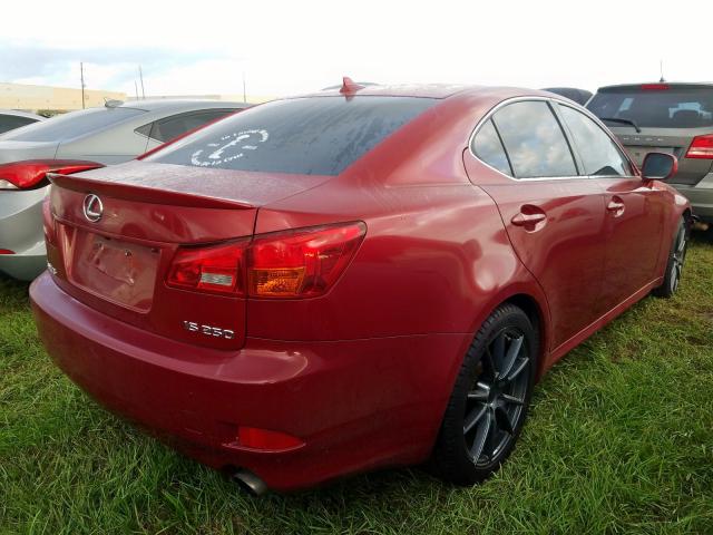 JTHBK262882066009 - 2008 LEXUS IS 250 RED photo 4