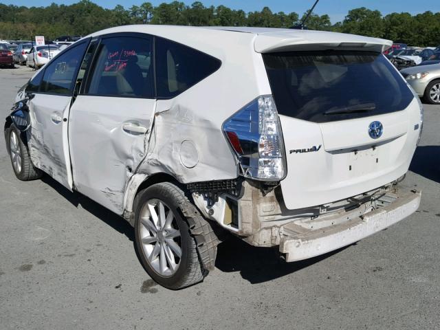 JTDZN3EU9C3147751 - 2012 TOYOTA PRIUS V WHITE photo 3