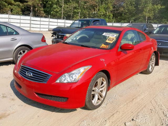 JNKCV64F49M654570 - 2009 INFINITI G37 RED photo 2