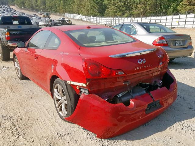 JNKCV64F49M654570 - 2009 INFINITI G37 RED photo 3