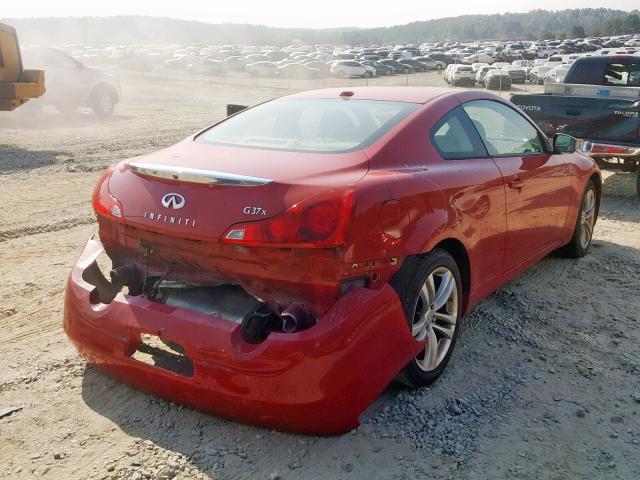 JNKCV64F49M654570 - 2009 INFINITI G37 RED photo 4