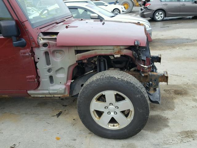 1J8FA54128L513146 - 2008 JEEP WRANGLER S MAROON photo 9