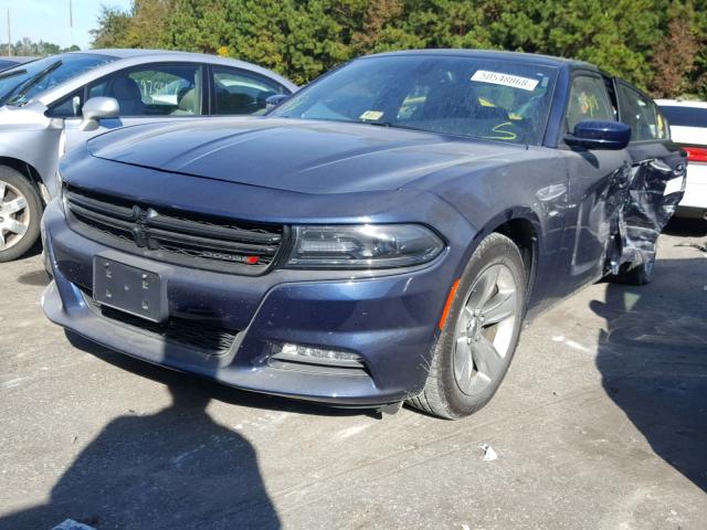 2C3CDXHG4GH310528 - 2016 DODGE CHARGER SX BLUE photo 2