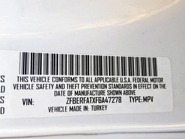 ZFBERFATXF6A47278 - 2015 RAM PROMASTER 白色 照片 10