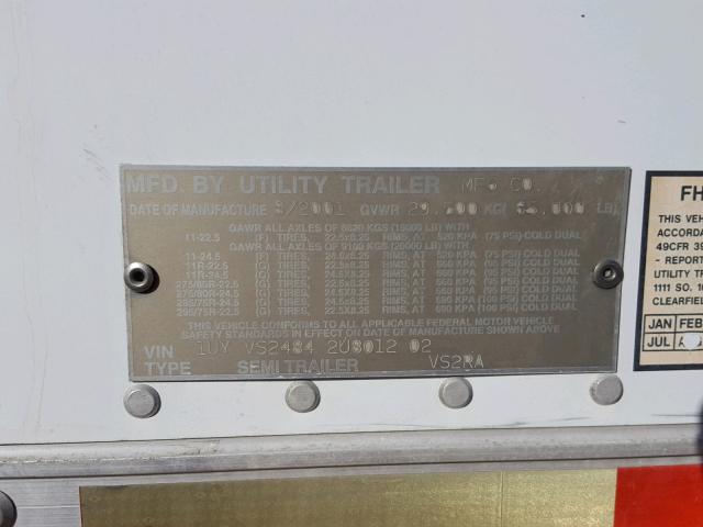 1UYVS24842U801202 - 2002 UTILITY TRAILER Ağ foto 10