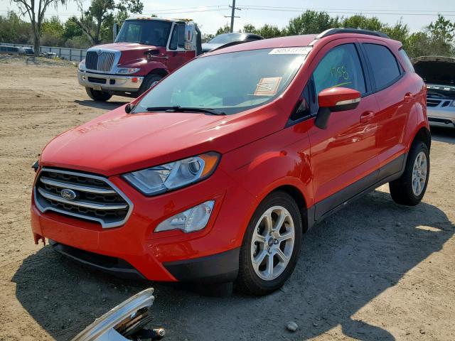 MAJ3S2GE8KC291827 - 2019 FORD ECOSPORT S RED photo 2