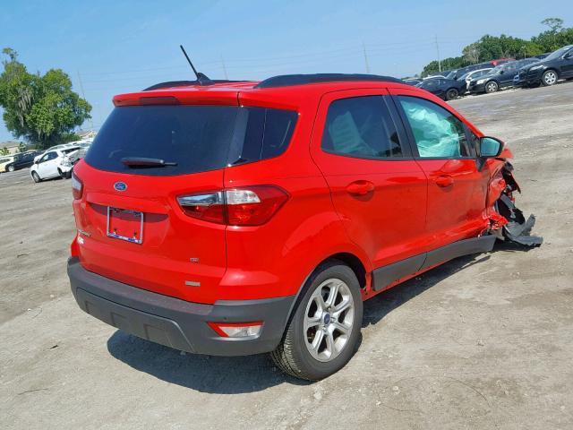 MAJ3S2GE8KC291827 - 2019 FORD ECOSPORT S RED photo 4