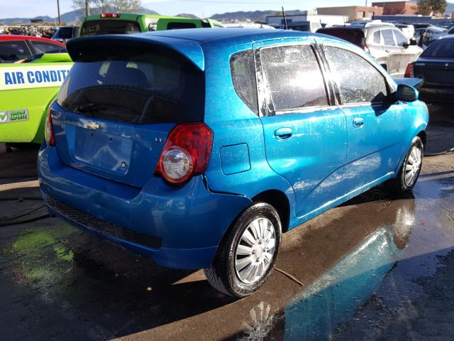 KL1TD66E29B646060 - 2009 CHEVROLET AVEO LS TURQUOISE photo 4