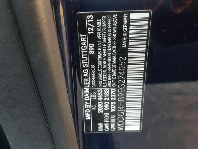 WDDGJ4HB9EG274052 - 2014 MERCEDES-BENZ C 250 BLUE photo 10